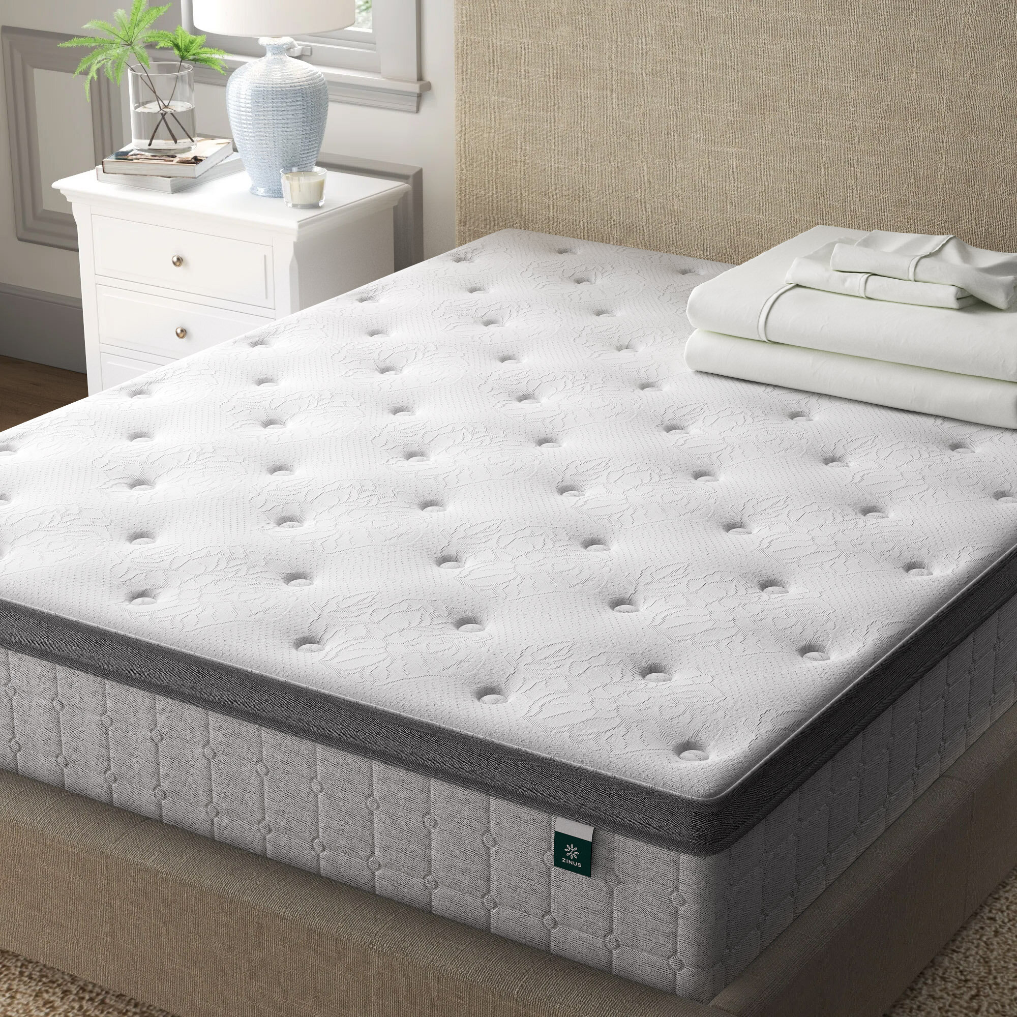 Alwyn Home Matelas Hybride En Gel De Refroidissement Moyen Efig Nia